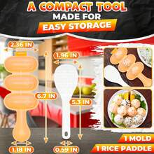 Cetakan Bola Nasi - Cetakan Bola Nasi Mini, Set Cetakan Bola Nasi dengan Sendok, 3 Bagian Ukuran Porsi, Dapat Dikocok Rata dengan Cepat - Alat Multifungsi, Cocok untuk Kotak Bekal, Sushi Gulung, Memasak, Bersih dan Mudah Dilepas dari Cetakan. Plastik - View 3