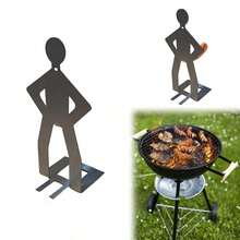 1 Pc Creative Standing Sausage Grill Rack , Stainless Steel Holder Sausage Grill, Spoof Bratwurst Holder Grill, Outdoor Camping Cooking Accessories, Grill Accessories, Marshmallows Grill - Default - View 4