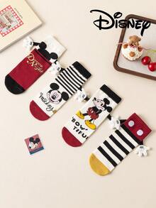 Disney 4/1 Pair Cute 3d Hand-Holding Socks And Children's Christmas Knee-High Socks, A Fashionable Children's High Sock Party, A High-Quality Gift. School Is Back In Session, Fun And Fashionable Little Fans, Family Party Christmas Gift Hand-Holding Socks - Multicolor - View 8