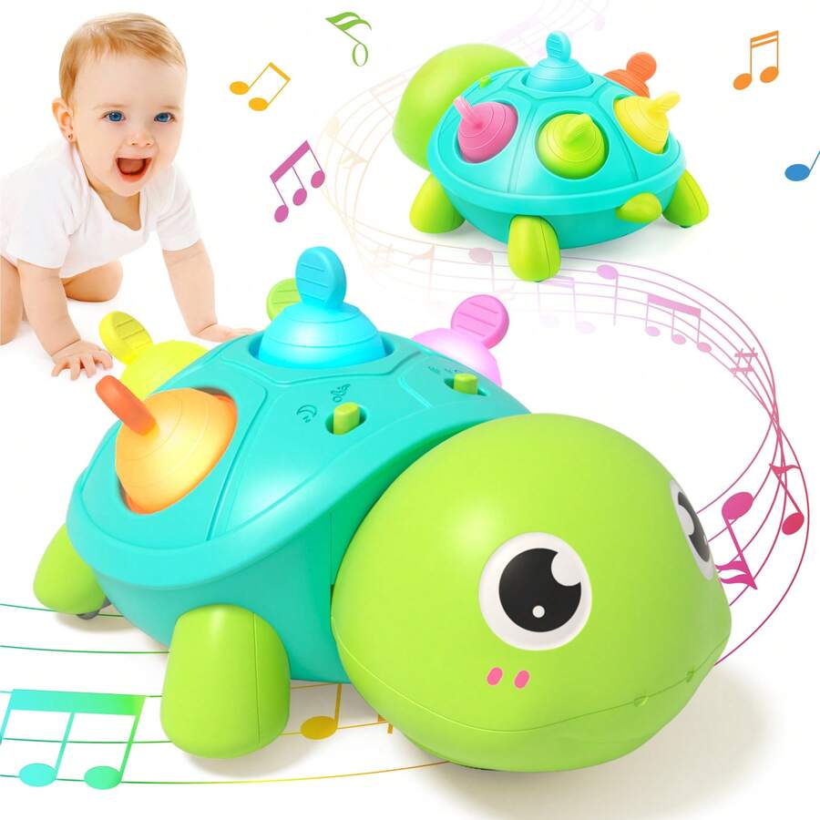 Best Gift Idea: Musical Light Up Turtle For Babies | 4-In-1 Developmental Toy To Encourage Crawling (6-12 Months) | Newborn Learning Gift