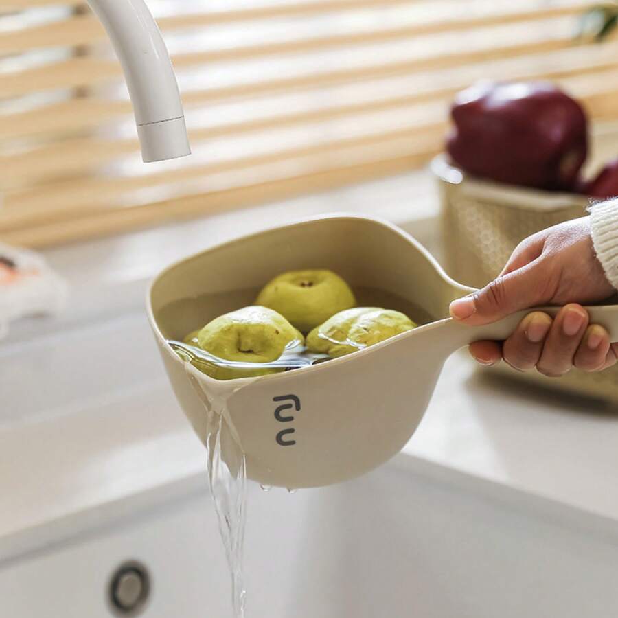 Set Of 2 Or 3 Large-Capacity Hanging Kitchen Ladles (Rinsing/Pouring Scoops) - Made With Extra-Thick, Heat-Resistant Material. Ideal For: Pouring Water, Washing Vegetables, Scooping Water, Watering Plants, Rinsing, Washing Fruit, And More. - View 1