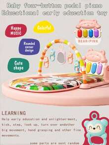 4-Key Foot Piano Toy, Infant Educational Fitness Music Atmosphere Enlightenment Sound & Light Musical Early Education Intelligent Toy Gift, Rabbit, Fish, Bear In Different Colors - Multicolor - View 9