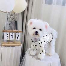 春夏宠物服装，适合小型犬猫，包括贵宾犬、比熊犬、泰迪犬等小型犬种，可爱爱心设计 - 白色 - 查看 4