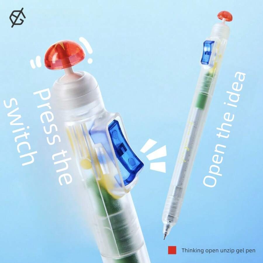 1pc Exam Prep Stress Relief Retractable Pen - 0.5mm Smooth Gel Pen, University Student Anti-Anxiety Study Tool, INS Aesthetic Practice Pen, Quick-Drying Ink - Multicolor - View 1