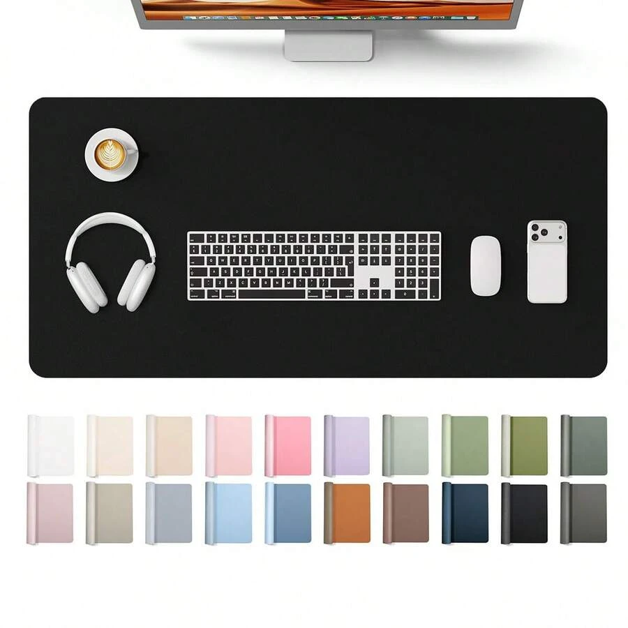 Large Size PU Leather Desk Pad, Office Desk Mat, Anti-Slip Mouse Pad, Waterproof Writing Board, Suitable For Office And Home - A - View 1