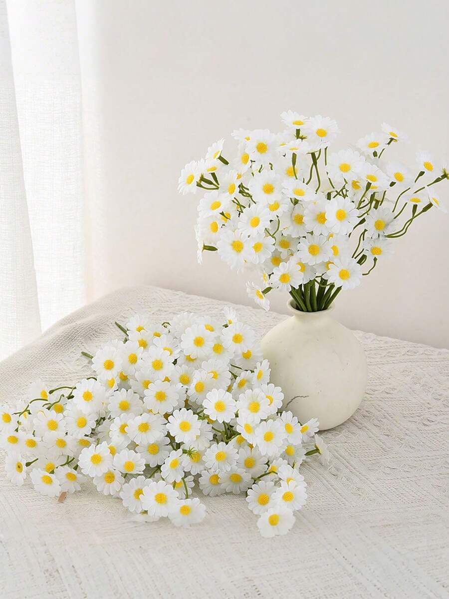 Bó hoa cúc nhân tạo 6 bông, hoa dại giả bằng lụa với thân xanh, thích hợp trang trí nhà cửa, phòng ngủ, bó hoa cưới, bình hoa trang trí bàn, trang trí hoa mùa xuân hè, đạo cụ chụp ảnh, trang trí sân vườn, đồ thủ công hoa giả tự làm, hoa giả cắm bình, trang trí phòng theo phong cách Cottagecore, hoa nhân tạo trang trí bàn làm việc.
