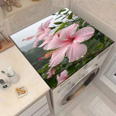 1片硅胶洗衣机/烘干机顶垫，洗衣机防尘罩，厨房配件，防滑，适用于洗衣房、浴室、家居装饰和房间装饰，多种款式可选