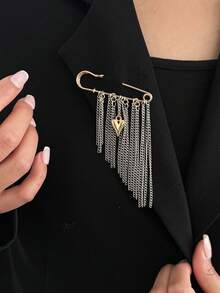 1 chiếc mặt dây chuyền hình trái tim phong cách Bohemian, dây chuyền hình học có tua rua, ghim cài áo thời trang nữ, thanh lịch tối giản, phù hợp cho trang phục hàng ngày, dự tiệc, hẹn hò, lễ hội, sinh nhật, quà tặng trang sức đa năng cho nữ. - trâm - Xem 2