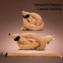 100厘米创意腊肠犬发声玩具，狗狗磨牙娱乐玩具，宠物长毛绒玩具 - 彩色 - 查看 9