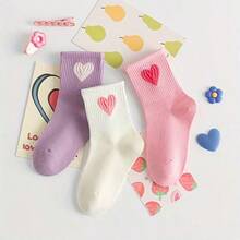 20 Pairs Cotton Children's Socks, Cute Heart Pattern, Versatile Mid-Calf Socks For Boys & Girls, Spring/Summer/Autumn - Multicolor - View 5