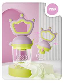 1pc Rotating Push-Type Baby Fruit & Vegetable Feeder, Infant Teething Silicone Mesh Bag Food Tool - Multicolor - View 9