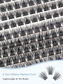 192pcs DIY Lash Clusters 10-16mm Natural Individual Fake Eyelashes Voluminous Lengthening Extension - D - View 3