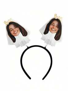 Personalized Wedding Party Decorations, Custom Face Cutouts, Suitable For Wedding Party Photo Props And Decorations, Personalized Photo Headbands, Custom Wedding Hat Headbands, Party Decorations, Bridal Shower Gifts - Multicolor - View 7
