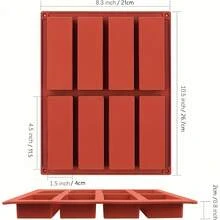 1pc Silicone Granola Bar Mold, 6/12 Cavity Rectangular Protein Bar Mold, Silicone Baking Mold Suitable For Butter/Chocolate/Candy/Cereal/Energy Bars - Multicolor - View 7