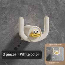 3pcs Bathroom Wall Mounted Slippers Draining Rack, Adhesive Hanging Holder, No Drilling Needed, Home Bathroom Wall Mounted Storage Rack - Multicolor - View 14