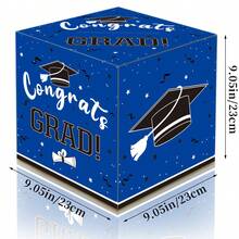 Hộp đựng thiệp chúc mừng tốt nghiệp 9 chiếc, thiết kế màu đen và xanh dương, đồ dùng trang trí tiệc tốt nghiệp. - Nhiều màu - Xem 8