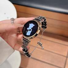 1条 20mm 22mm 闪亮蝴蝶结金属表带，兼容三星 Galaxy Watch 7/5 和 Galaxy Watch 6/47mm 表带 - 黑色 - 查看 3