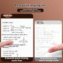 4支/套可伸缩圆珠笔，黑色碳素墨水笔，学生书写笔，适合考试，返校文具用品 - 按下海綿筆 - 查看 4