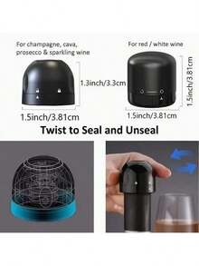 1pc Reusable Wine Stoppers ,Wine Bottle Stopper,Bottle Stopper- These Vacuum Preservatives Can Keep Wine Fresh And Leak Proof, Suitable For Commercial Use In Restaurants And Bars, Household Red Wine Bottle Caps, Silicone Sealed Champagne Bottle Caps, Compact Preservation Wine Stoppers, Bar Tools - Multicolor - View 5