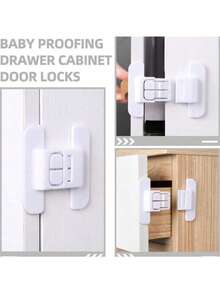 6pcs Refrigerator Door Closer, Safety Latch Auto Lock, Universal Fridge Door Tight Closer, Drawer Storage Box Auto Lock, Plastic Lock For Loose Closure, Double Buckle Design Anti-Open, Plastic Fridge Safety Lock, Self-Adhesive Closer, Non-Drilling Installation, Touch, Water Dispenser And Drawer Protection - Thickened Upgraded Version - View 7