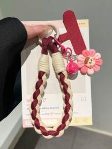 4-Strand Thick Cotton Rope Creative Sun Doll Woven Phone Lanyard, Short Wrist Style, Sturdy Anti-Lost Phone Charm - Multicolor - View 13