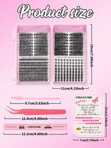 This Set Includes 608/528/544 Pieces Of Fluffy D-Shaped Curly False Eyelashes, With A Beginner's Eyelash Tutorial, Dense And Full Segmented False Eyelashes, And Comes With Glue, Setting Spray, Tweezers And An Eyelash Brush. They Can Enlarge The Eyes, Are Lightweight And Reusable, And Have A Large Capacity Of Individual Lashes. - Multicolor - View 7