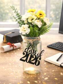 1件黑色2026届毕业纪念挂饰,优雅的草书字母数字标志,毕业主题装饰吊坠,时尚的2026届草书设计,派对装饰,庆祝年份标志,带挂绳,毕业派对装饰,拍照道具,毕业典礼餐桌中心摆件,礼品装饰,家居教室学校活动,毕业庆典拍照背景。 - 黑色 - 查看 7