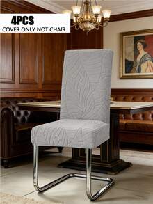 4/6pcs Chair Cover Stretch Brushed Jacquard Medium-Back Chair Set Home & Hotel Conference Chair Covers - Multicolor - View 18