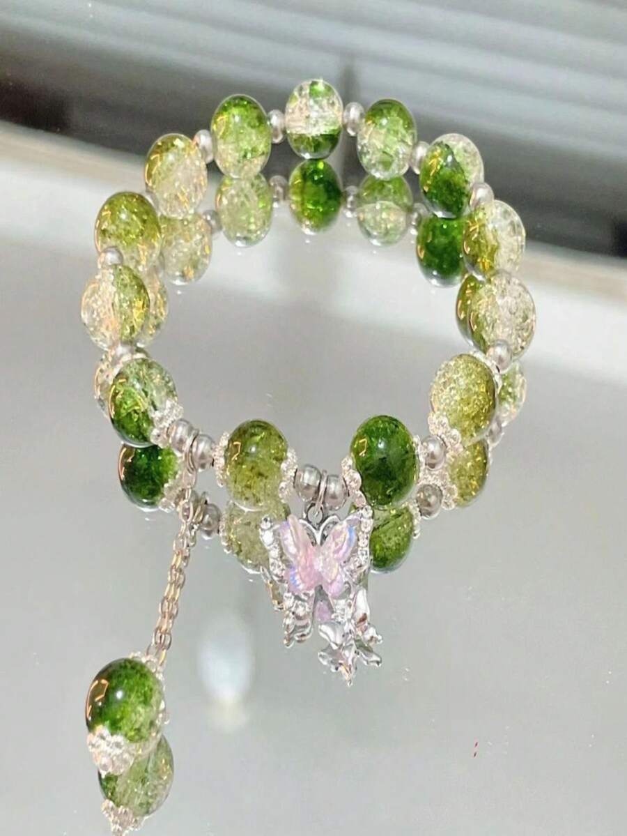 Delicate, Elegant And Sweet Butterfly Bracelet, Romantic And Flattering, Handmade Beaded Jewelry, Unique Gift For Her - Multicolor - View 1