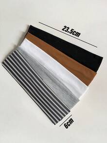 3件套女士时尚纯色及几何印花柔软防滑发带，弹性瑜伽运动头巾，日常百搭，适合多种场合，夏季发饰沙滩发带女士头巾，假日旅行必备 - 彩色 - 查看 2