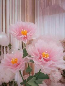 1 bông hoa mẫu đơn/hoa anh túc giả bằng lụa, thích hợp để trang trí đám cưới, trang trí nhà cửa, trang trí phòng, trang trí tiệc, trưng bày cửa sổ cửa hàng và trang trí sân vườn ngoài trời. - Hoa mẫu đơn - nhiều màu - Xem 8