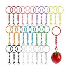 20pcs/Set 25mm Colorful Keychain Rings, Swivel Lobster Clasp, Creative DIY Jewelry Accessories - Colorful Keychains - View 2