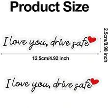 Black "I Love You" Heart-Shaped Vinyl Sticker, Designed For Driving. These Fun Vinyl Decals Fit Any Car. - A - View 7