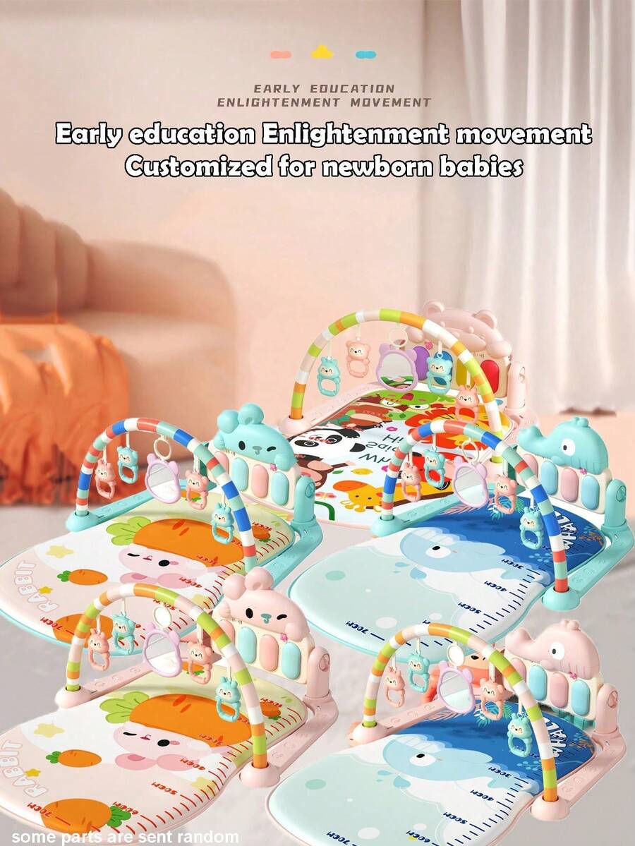 4-Key Foot Piano Toy, Infant Educational Fitness Music Atmosphere Enlightenment Sound & Light Musical Early Education Intelligent Toy Gift, Rabbit, Fish, Bear In Different Colors - Multicolor - View 1