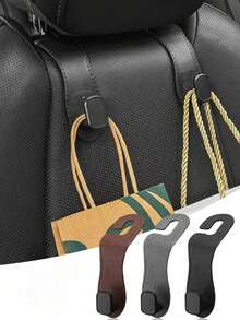Rubber Leather Car Seat Back Hidden Metal Hooks, Suitable For All Vehicle Models - A - View 1