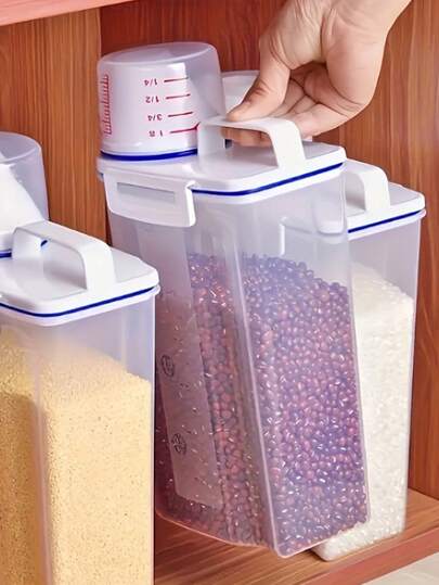 Large Airtight Food Storage Container - Moisture & Insect Proof, Ideal For Rice, Cereals, Grains, Flours, Dog & Pet Food - Durable PP Material, Non-Electric Kitchen Organizer