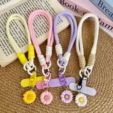 1pc Sunflower Pendant Phone Wrist Strap, With Detachable Lanyard, Fits Universal Phone Cases, Unisex Creative Hand Strap To Prevent Loss And Dropping - Multicolor - View 3