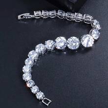 Sparkling Moissanite Tennis Bracelet, 925 Silver, GRA Certified, Comes With Gift Box, Perfect For Christmas And Birthdays - 85,0 carat - Xem 8