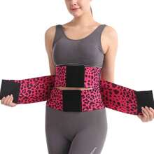 Women's Postpartum Recovery Waist Trainer Belt With Thickened Full-Elastic Design, No Bones & No Buckles For Comfortable Tummy Control, Black/Leopard Rose/Leopard White/Leopard Yellow, Versatile Shapewear For Fitness, Home & Office Wear - họa tiết da báo màu đỏ hồng - Xem 6