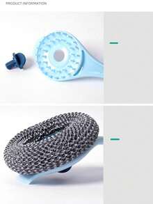 2/3件套厨房长柄锅刷，洗碗清洁刷，大号不锈钢百洁球，清洁炊具的神奇工具 - 粉紅色 - 查看 7