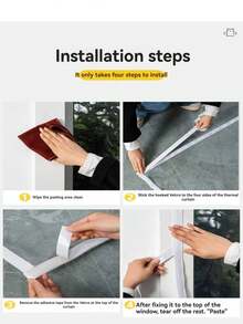 Black Zippered Anti-Mosquito Mesh Screen, Easy Self-Install No Drilling Needed, Invisible Adhesive Mosquito & Insect Proof Window Curtain - Black Side Zipper Version - View 11