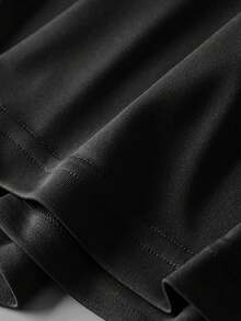 GRDR 男士极简印花休闲宽松圆领背心，夏季时尚 - 黑色 - 查看 8