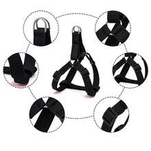 1pc Adjustable Nylon Pet Harness Suitable For Indoor Or Outdoor Use, Dog Chest Strap Leash For Walking, Anti-Choke Anti-Escape Thick Pet Chest Strap, Pet Supplies For Small/Medium/Large Dogs - Black - View 3