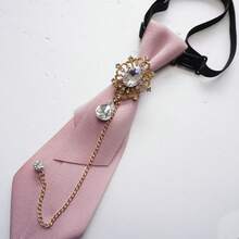 1pc Casual Woven Fabric Bow Tie, Suitable For All Seasons - Pink - View 3