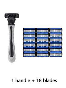 Razor Blades Manual Men's Shaver Set, 6 Layers Razor Blade Refills, Men's Disposable Shaver, Including Replacement Blades - Perfect For Smooth And Tight Shaving - Safety Razor - View 10