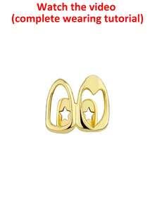 1 Set Fashion Women's Hip Hop Crystal Hollow Heart & Hollow Teeth Grillz, Carnival Party Accessories, Valentine's Day Couples Gift, Unisex - Multicolor - View 7