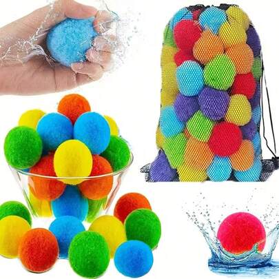 10pcs/30pcs/60pcs Multi-Color Water Beads, Reusable, Fun Toys For Swimming Pool And Backyard Play, Can Be Thrown At Each Other