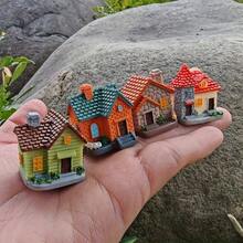 4件套迷你仙女花园小屋套装 - 树脂木屋，适用于玻璃容器、盆景和家居装饰 - 多功能室内/室外装饰品 - A - 查看 9
