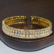 高品质时尚锆石全镶水晶，适合女性生日、派对、婚礼、日常佩戴、馈赠佳品。 - 金粉 - 查看 14