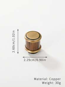 1个胡桃木黄铜拉手，复古新中式仿古黄铜抽屉、橱柜、衣柜门拉手 - 古銅色 - 查看 9